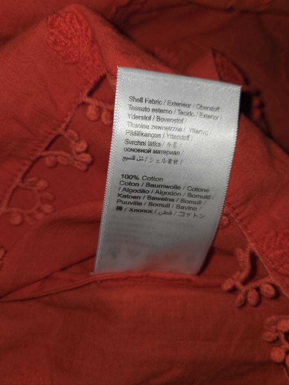 FARM Rio Red Puff-Sleeve Embroidered Cropped Blouse - Picture 14 of 15